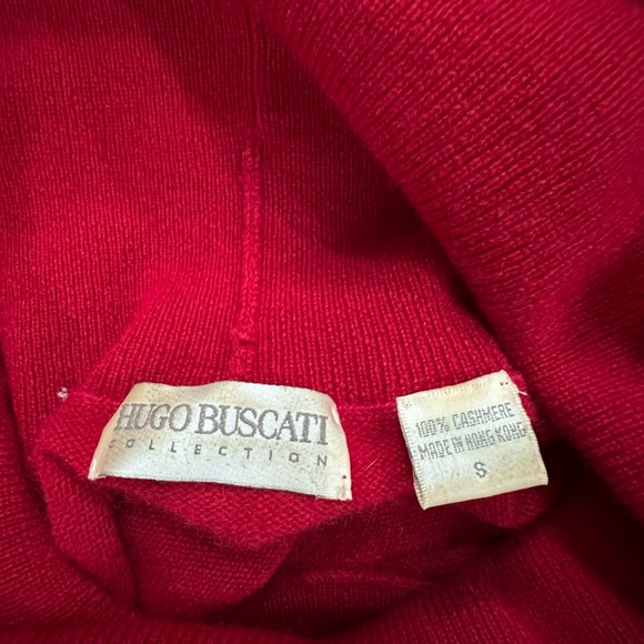 Hugo Buscati Cashmere Red Turtleneck Sweater Small - Picture 5 of 5